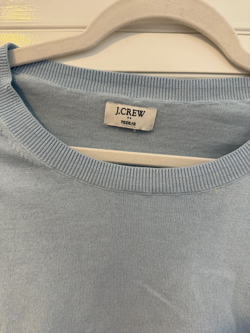 J. Crew Pale Blue Long Sleeve Crewneck Top - Picture 2 of 3